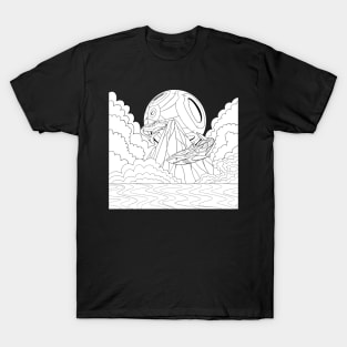 space sharks black and white T-Shirt